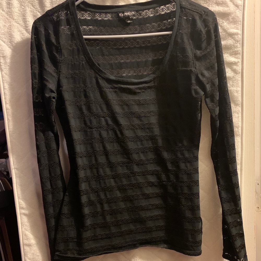 Sheer long sleeve shirt.